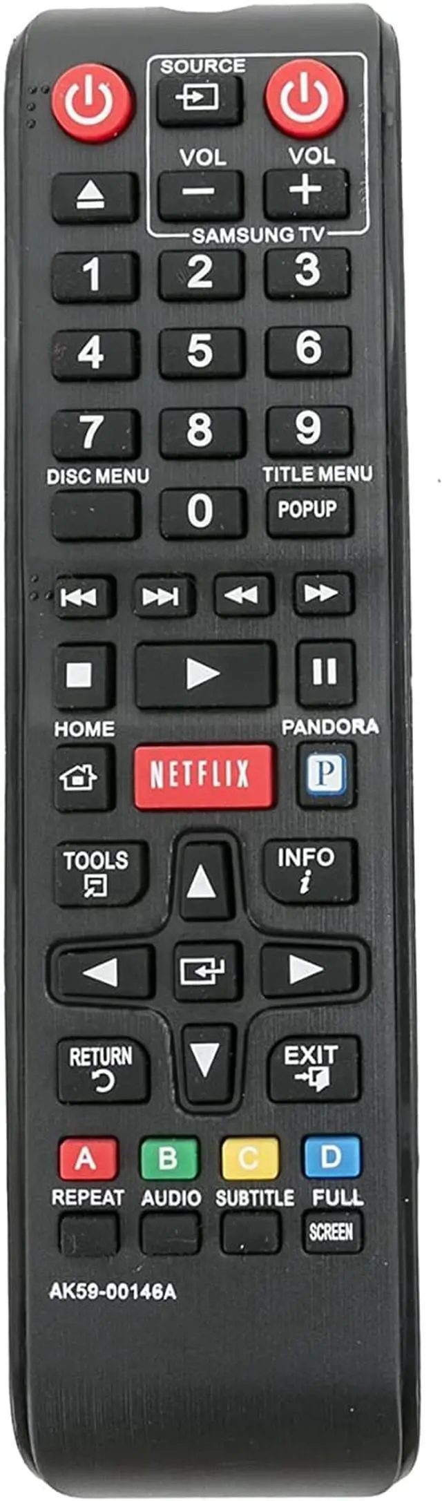 Alt view image 5 of 7 - AK59-00146A Replace Remote for Samsung BLU-RAY Player BDE5300 BDE5300/ZA BDE5400 BDE5400/ZA BDEM53 BDE5900 BD-EM53/ZA BDEM53C BD-EM53C BD-EM59C BD-EM59C/ZA BD-ES6000 BDE5400/ZA