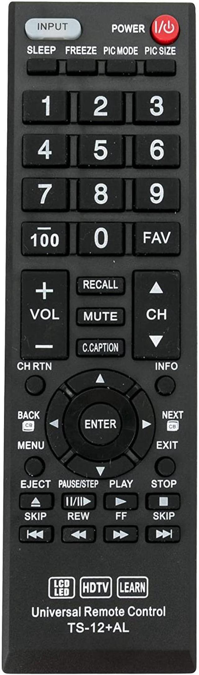 Universal Replacement Remote Control TS-12+AL for Almost All Toshiba TV,  Smart TV,CT-90326 CT-90302 CT-90275 CT-90 CT-90366 CT-90325 CT-90329 CT-8037