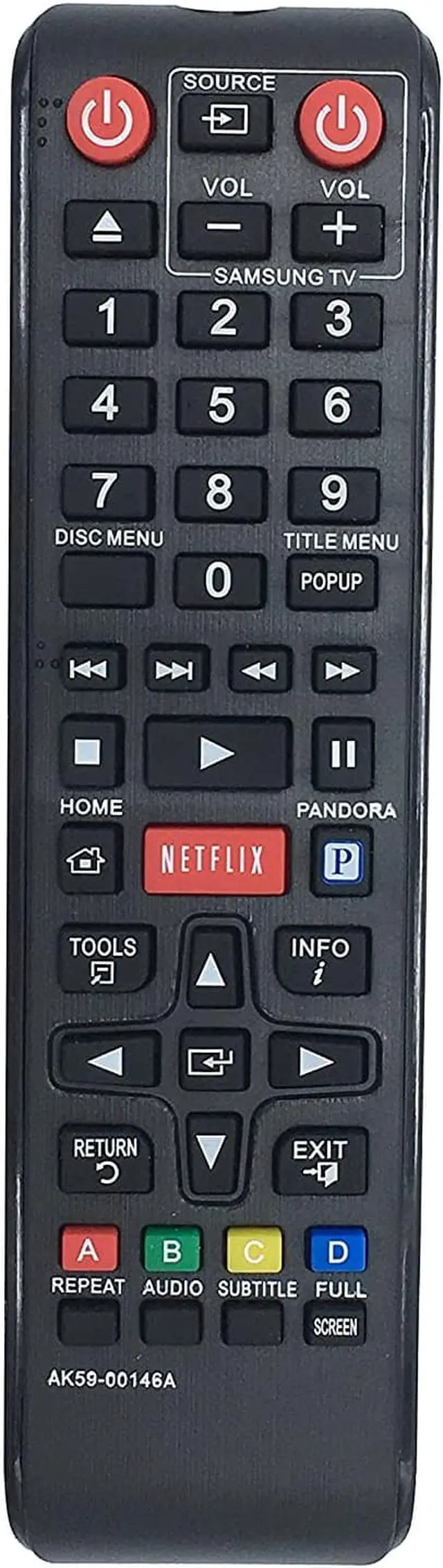 Alt view image 2 of 7 - AK59-00146A Replace Remote for Samsung BLU-RAY Player BDE5300 BDE5300/ZA BDE5400 BDE5400/ZA BDEM53 BDE5900 BD-EM53/ZA BDEM53C BD-EM53C BD-EM59C BD-EM59C/ZA BD-ES6000 BDE5400/ZA