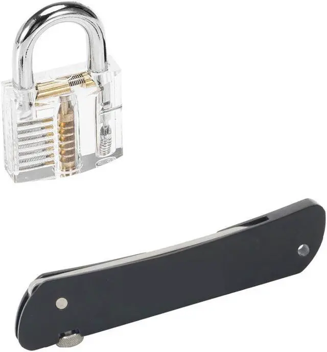Alt view image 5 of 7 - 6 in 1 Folding Locksmith Tools Pocket Locksmith Set with Transparent Padlock Tool