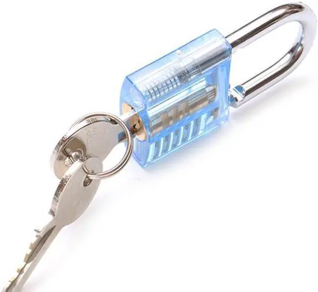Alt view image 4 of 5 - 5Pins Blue Transparent Pick Cutaway Visable Inside View Padlock Lock for Locksmith Practice Training