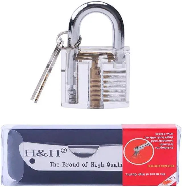 Alt view image 2 of 7 - 6 in 1 Folding Locksmith Tools Pocket Locksmith Set with Transparent Padlock Tool