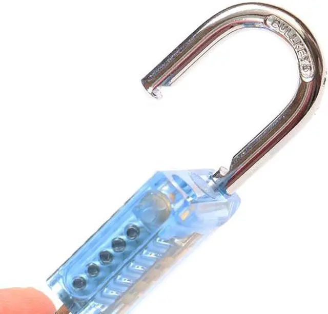 Alt view image 5 of 5 - 5Pins Blue Transparent Pick Cutaway Visable Inside View Padlock Lock for Locksmith Practice Training