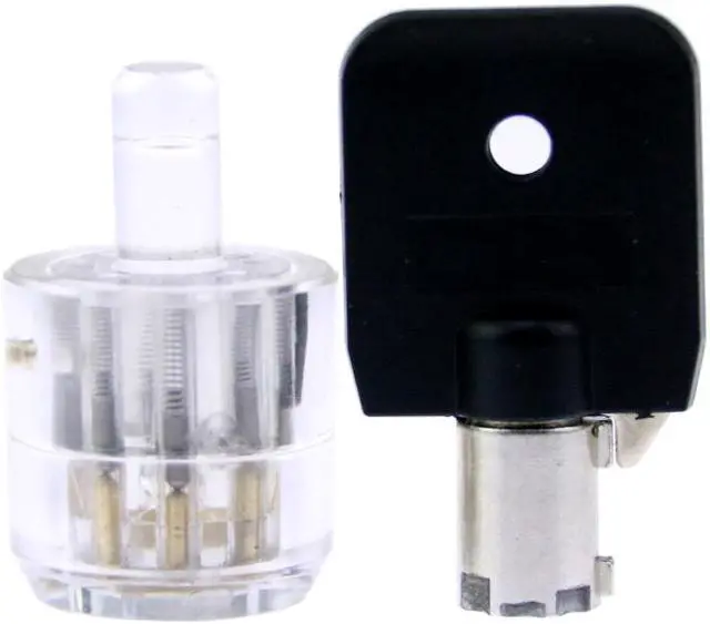 Main image of 7 Pin Plum Lock Cylinder Transparent Tubular Lock Visible Pick Cutaway Practice View Padlock Training Skill for Locksmith