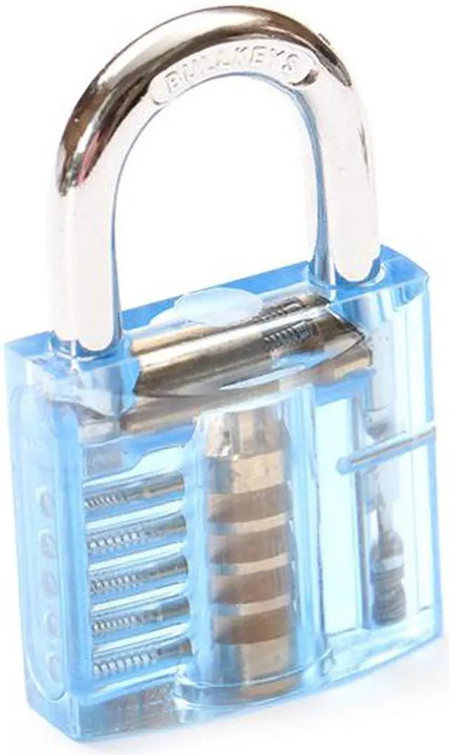 Alt view image 3 of 5 - 5Pins Blue Transparent Pick Cutaway Visable Inside View Padlock Lock for Locksmith Practice Training