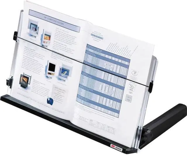 Alt view image 11 of 20 - 3M In-Line Freestanding Copyholder Plastic 300 Sheet Capacity Black/Clear DH640