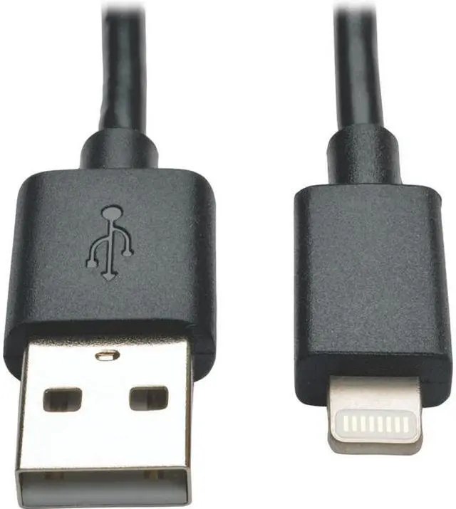 Alt view image 4 of 14 - Tripp Lite M100-10N-BK-10 Black MFi Certified Lightning to USB Cable Sync Charge Apple iPhone iPod iPad 10pc
