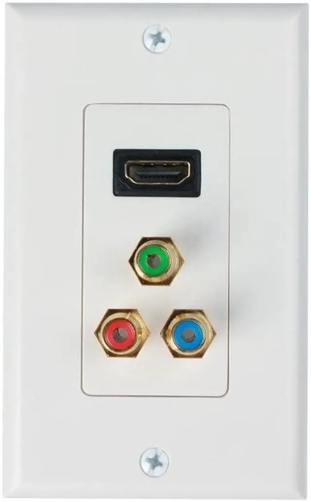 Alt view image 2 of 4 - 4XEM 1 Port Female HDMI and RCA Audio/Video Wall Plate (White)