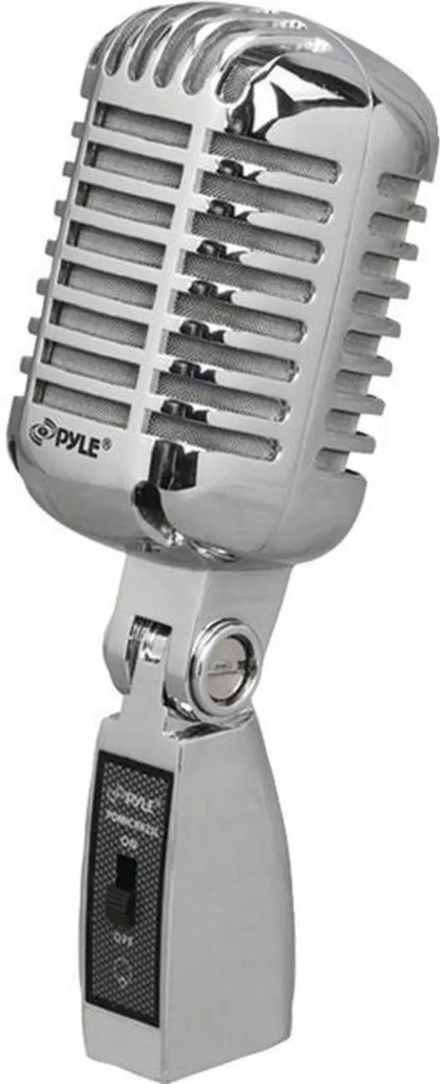 Alt view image 11 of 19 - PylePro - Classic Retro Vintage Style Dynamic Vocal Microphone with 16ft XLR Cable (Silver)