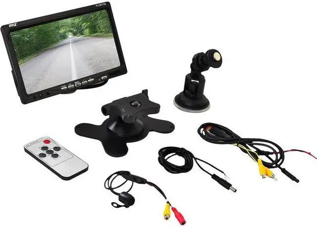 Alt view image 6 of 7 - Pyle PLCM7700 7 Window Suction-Mount LCD Widescreen Monitor & Universal Mount Backup Color Camera with Distance-Scale