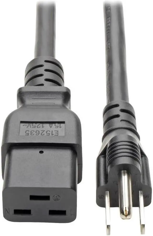 Alt view image 3 of 10 - Tripp Lite Model P034-008 8 ft. Heavy-Duty Power Adapter Cord, 15A, 14AWG (IEC-320-C19 to NEMA 5-15P), 8-ft