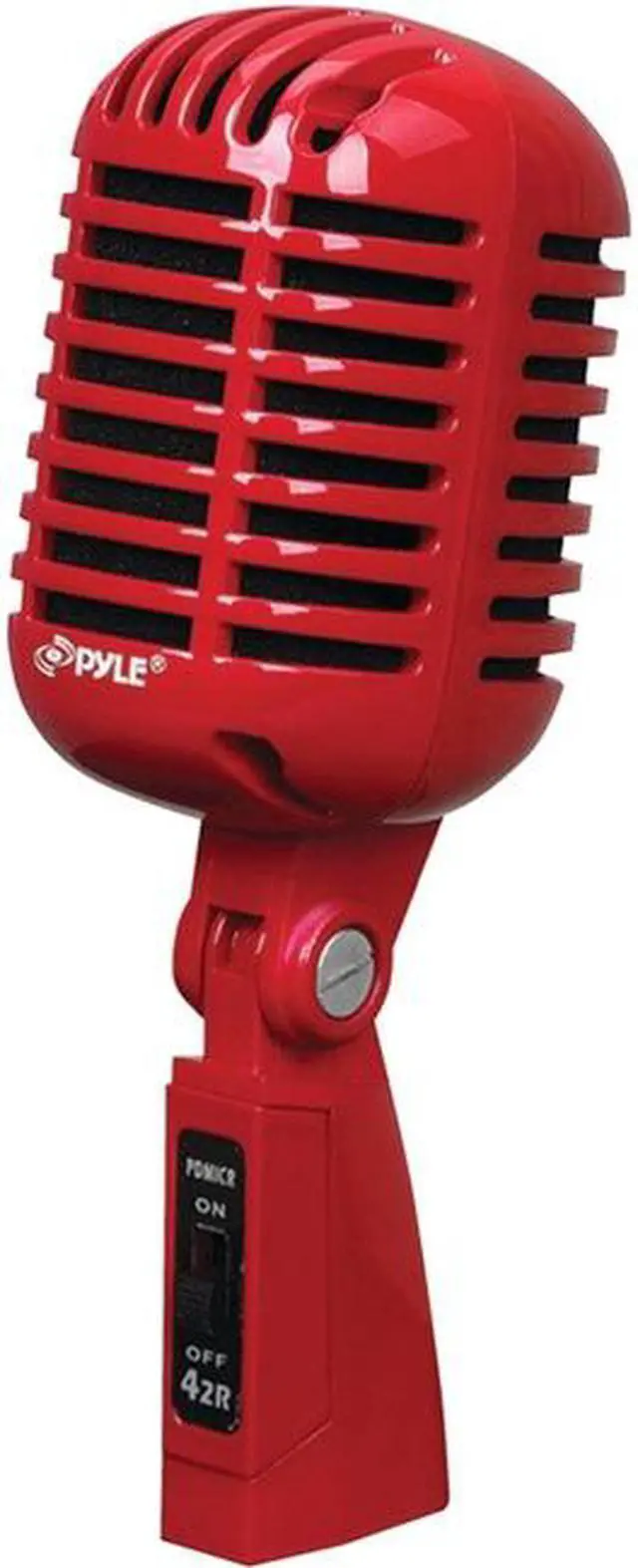 Alt view image 4 of 4 - Pyle Pro PDMICR42R Classic Retro Vintage-Style Dynamic Vocal Microphone (Red)