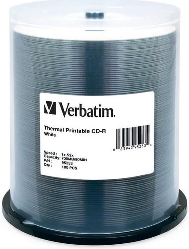 Alt view image 5 of 8 - Verbatim Disc,Cdr 52,100pk Spdl,Wh 95253