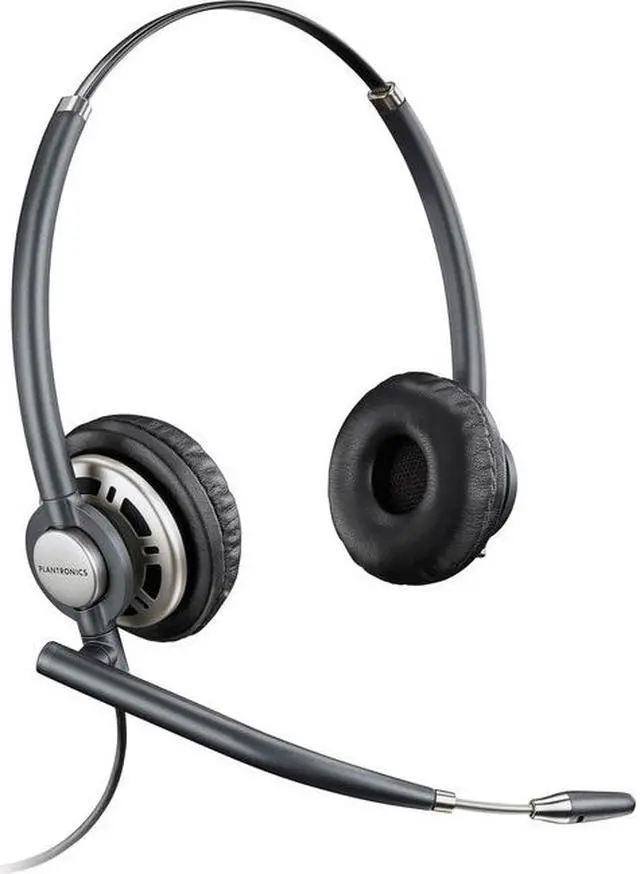 Alt view image 4 of 11 - Plantronics HW720 Binaural Headset - Stereo - Wired - Over-the-head - Binaural - Circumaural - Noise Cancelling Microphone - Black