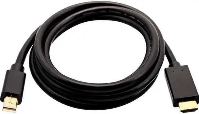 Alt view image 2 of 5 - V7 V7MDP2DP-03M-BLK-1N 3 m Mini DisplayPort to DisplayPort Male to Male 4K Cable, Black