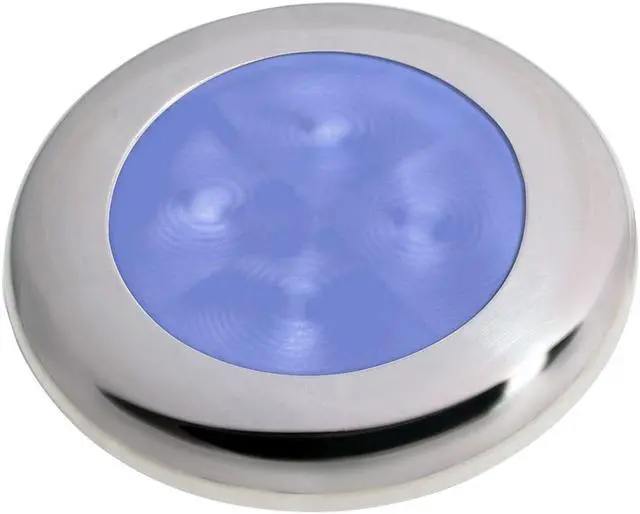 Main image of Hella Marine Polished Stainless Steel Rim Led Courtesy Lamp - Blue