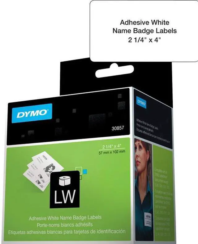 Main image of DYMO LW Name Badge Labels 2 1/4" x 4" Black on White
