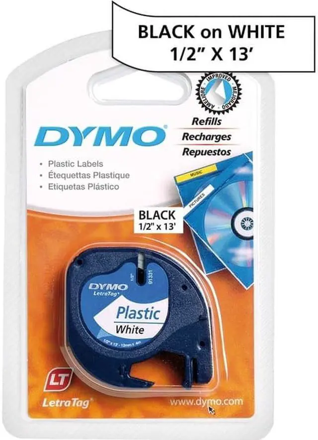 Alt view image 2 of 2 - DYMO LetraTag - 91331 Plastic Label Tape, 1/2", White