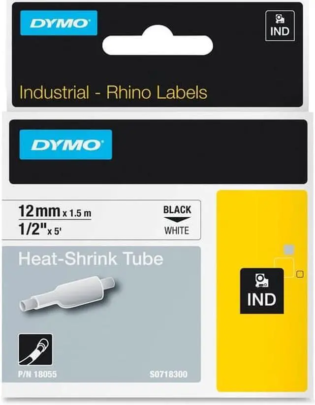 Alt view image 2 of 3 - Dymo Industrial Rhino Heat Shrink Tubes, 1/2 In., White