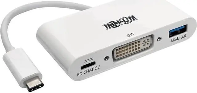 Alt view image 2 of 7 - Tripp Lite U444-06N-DU-C USB C to Dvi External Video Adapter with USB-A Hub
