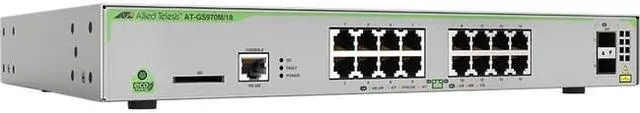 Alt view image 2 of 2 - Allied Telesis CentreCOM AT-GS970M/18 Layer 3 Switch - 16 Ports - Manageable - 3 Layer Supported -