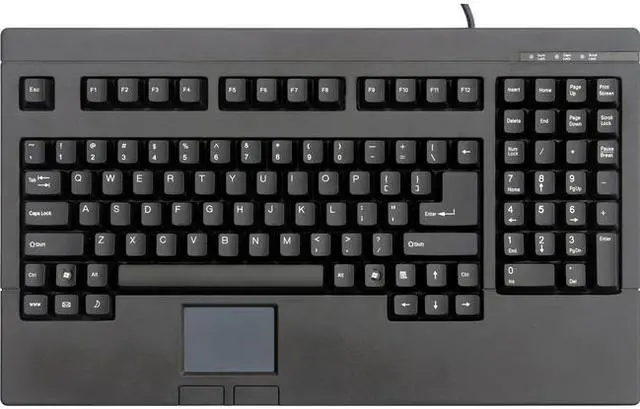 Alt view image 4 of 6 - Solidtek KB-730BU USB Full Size POS Keyboard with Touchpad Mouse - Black
