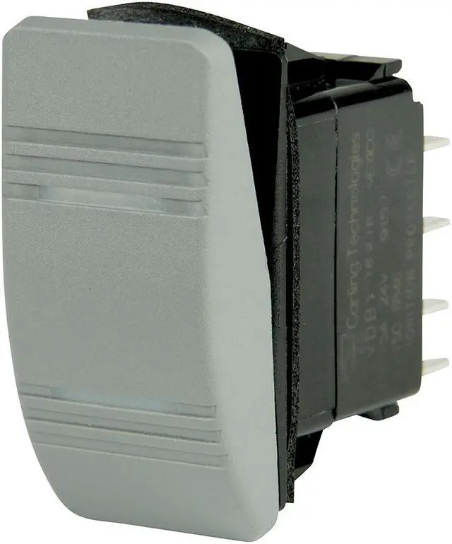Alt view image 2 of 8 - BEP DPDT Contura Switch - 2-Amber LEDs - Gray - ON/ON