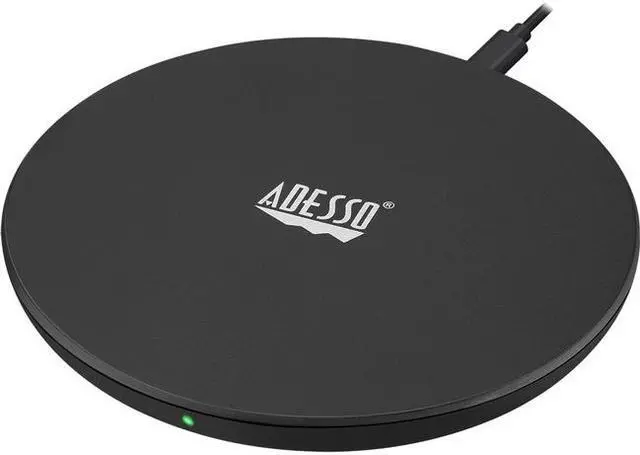 Alt view image 2 of 7 - Adesso 10W Max Qi-Certified Disc-Style Wireless Charger AUH1010