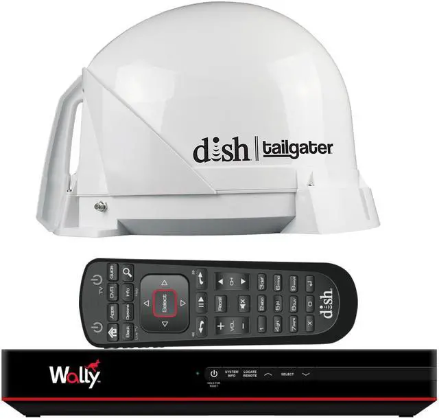 Main image of King Dish® Tailgater® Satellite Tv Antenna Bundle W/Dish® Wally® Hd Receiver & Cables