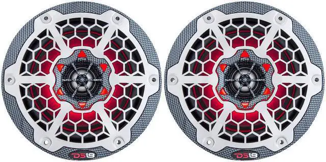 Main image of Ds18 Hydro 6.5" 2-Way Marine Speakers W/Rgb Led Lights 375W - Black Carbon Fiber