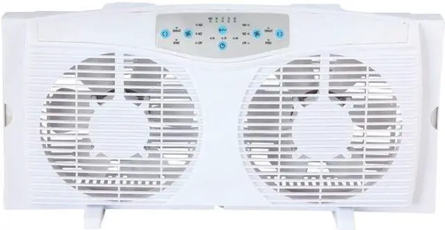 Alt view image 8 of 15 - Optimus F-5286 8 Reversible Twin Window Fan with Thermostat
