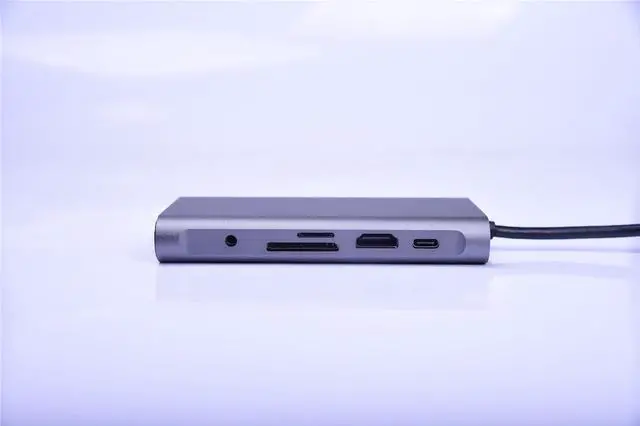 Alt view image 2 of 5 - 10in1 USB C Hub, Type-C laptop Docking station, Dual monitor/display, compatible with Windows, MacOS(Dual Video,3 USB3.0 Ports, DP, Gigabit Ethernet, Audio, SD/TF, etc), Tek-sailing TSDS1001