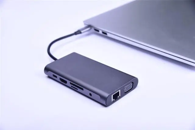Main image of 10in1 USB C Hub, Type-C laptop Docking station, Dual monitor/display, compatible with Windows, MacOS(Dual Video,3 USB3.0 Ports, DP, Gigabit Ethernet, Audio, SD/TF, etc), Tek-sailing TSDS1001