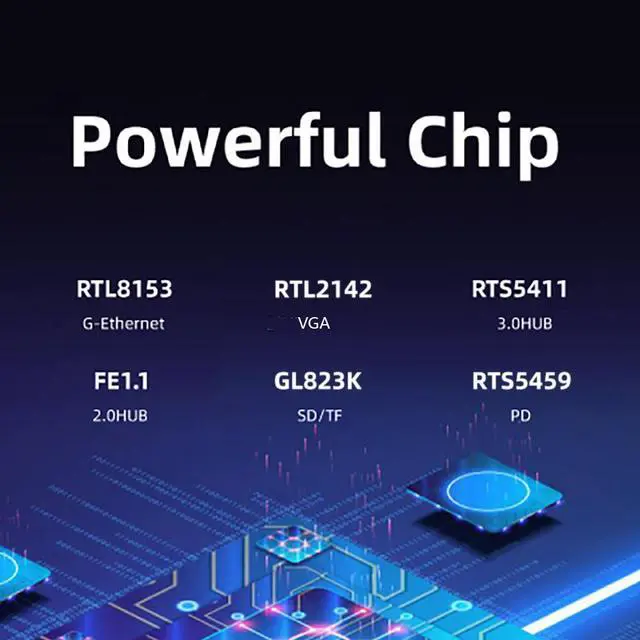 Alt view image 5 of 5 - 11in1 USB C Hub, Type-C laptop Docking station, Triple monitor, 4K display, compatible with Windows, MacOS, Tek-sailing TSDS1101