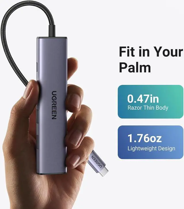 Alt view image 6 of 7 - UGREEN Revodok 105 USB C Hub 5 in 1 Multiport Adapter 4K HDMI, 100W Power Delivery, 3 USB-A Data Ports, USB C Dongle for MacBook Pro/Air, iPad Pro, iMac, iPhone 15 Pro/Pro Max, XPS, Thinkpad