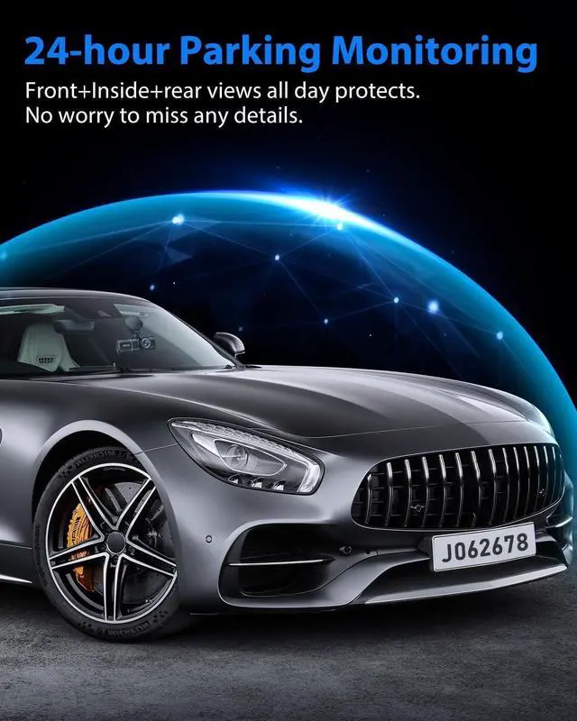 Alt view image 6 of 7 - Dash Cam, 3 Channel Dash Cam, 1080P Dash Cam Front and Inside, Triple Dash Cam, Dash Camera with 32GB Card, HDR, G-Sensor, 24Hr Parking, Loop Recording