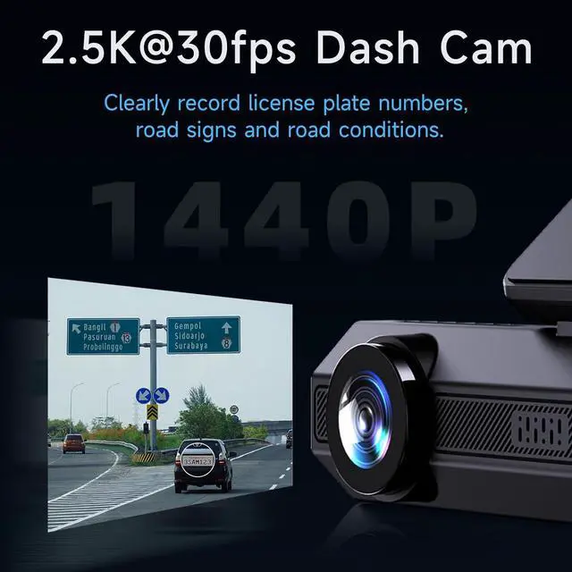Alt view image 2 of 7 - Dash Cam Front 2.5K: Mini Dash Cam for Cars, 1440P Car Camera with APP, WiFi Dash Cam with WDR Night Vision, 24 Hours Parking Monitor Dashcams, 160°Wide, G-Sensor