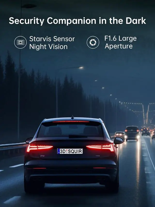 Alt view image 5 of 7 - Dash Cam Front and Rear,  S80 4k+1080P Dual Dash Camera for Cars, WiFi Mini Car Camera,1.47 Display Dashcam,170°Wide, Night Vision,24H Parking Mode, G-Sensor,Loop Recording, Free 32G Card, App