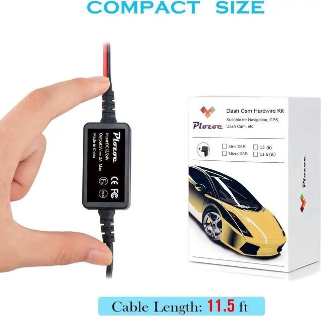 Alt view image 7 of 7 - Dash Cam Hardwire Kit,Type-C Hard Wire Kit,USB C Hard Wire Kit Fuse for Dashcam, Plozoe 12V-24V to 5V Car Dash Camera Charger Power Cord, Gift 4 Fuse Tap Cable and Installation Tool11.5ft