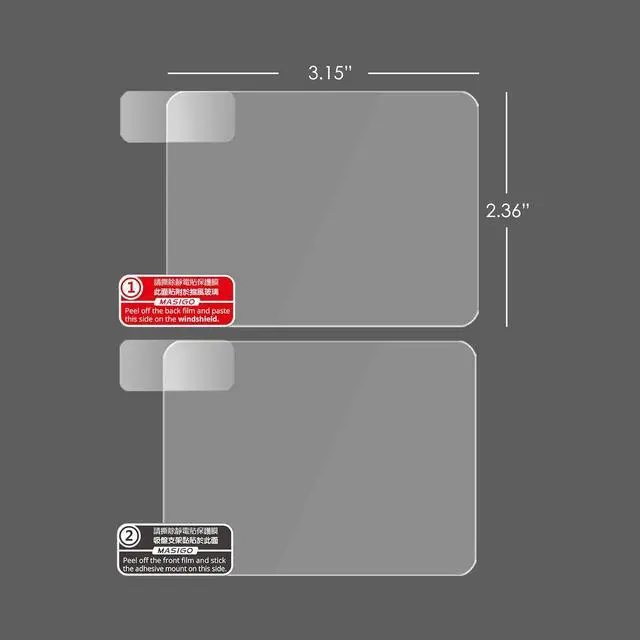 Alt view image 2 of 6 - 3M VHB Double-Sided Sticker Adhesive Pad and Car Windshield Electrostatic Film for Mounting Dash Cam