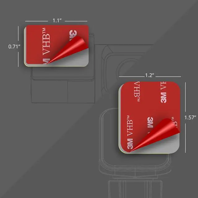 Alt view image 4 of 6 - 3M VHB Double-Sided Sticker Adhesive Pad and Car Windshield Electrostatic Film for Mounting Dash Cam