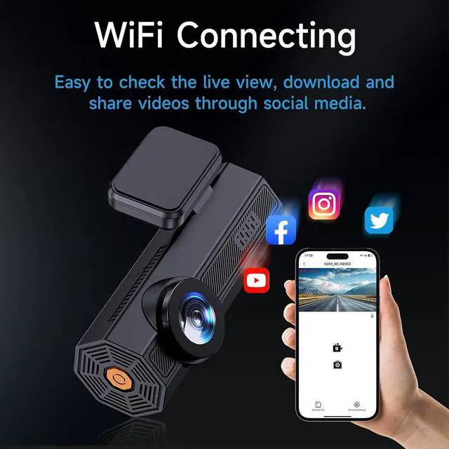 Alt view image 3 of 7 - Dash Cam Front 2.5K: Mini Dash Cam for Cars, 1440P Car Camera with APP, WiFi Dash Cam with WDR Night Vision, 24 Hours Parking Monitor Dashcams, 160°Wide, G-Sensor