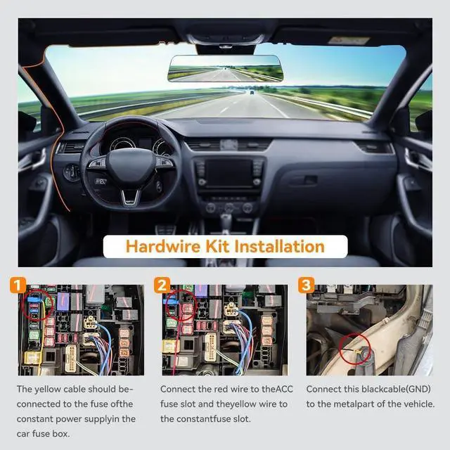 Alt view image 4 of 6 - USB C Hardwire Kit for G840S/G930/G910/G850/G900/840H Mirror Dash Cam, not Suitable for 890, Parking Monitor with Multiple Size connectors
