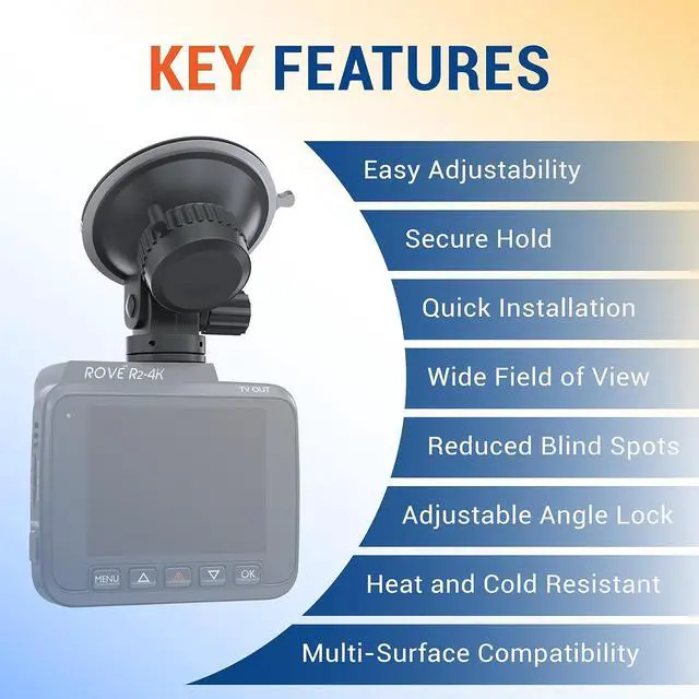 Alt view image 3 of 6 - Suction Cup Mount for R2-4K and R2-4K PRO Dash Cam Model