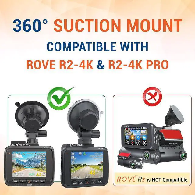 Alt view image 6 of 6 - Suction Cup Mount for R2-4K and R2-4K PRO Dash Cam Model