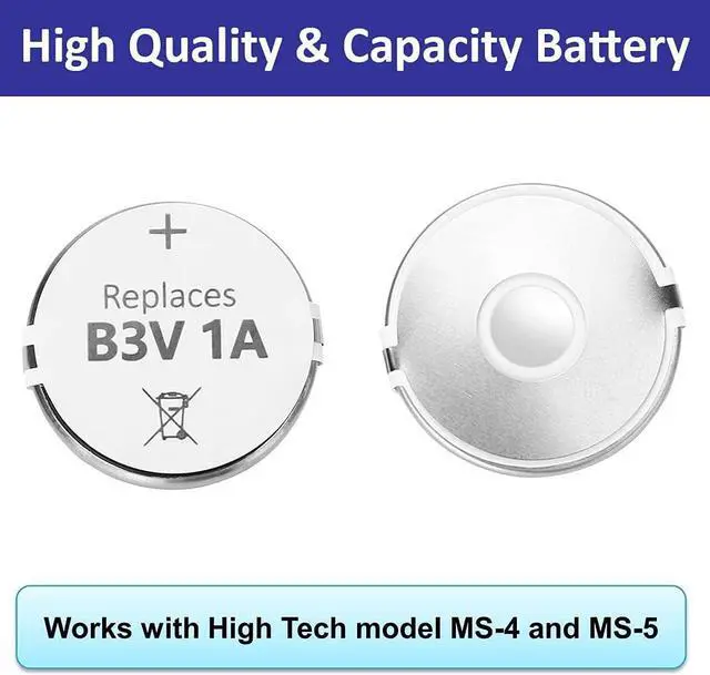 Alt view image 2 of 5 - B3V 1A Replacement Battery High Capacity Compatible with High Tech Electronic Collars of MS-4 and MS-5 Pack of 12