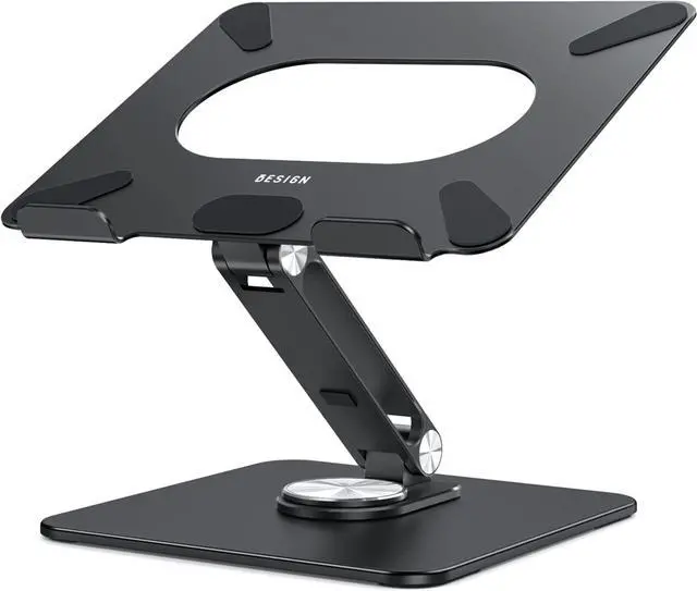 Main image of BESIGN LSX7 Laptop Stand with 360° Rotating Base, Ergonomic Adjustable Notebook Stand, Riser Holder Computer Stand Compatible with Air, Pro, Dell, HP, Lenovo More 10-15.6" Laptops (Black)