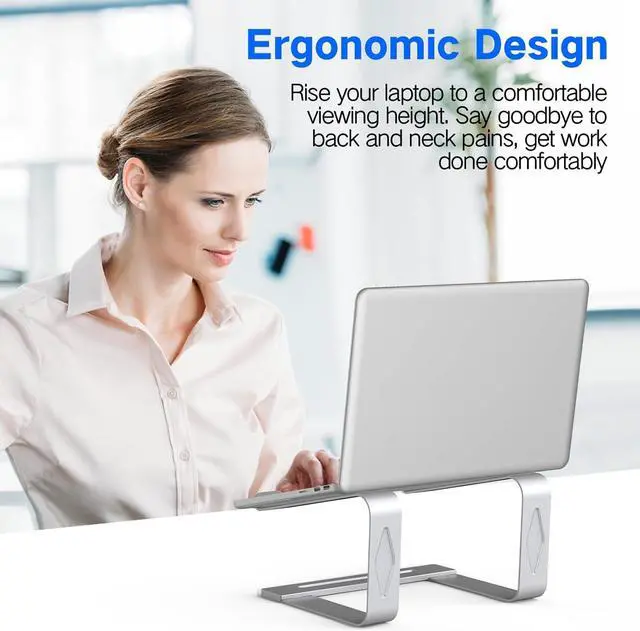 Alt view image 2 of 7 - Laptop Stand for Desk Metal Laptop Riser Holder Removable Notebook Stand Ventilated Cooling Computer Riser Compatible with 10-15.6 Laptops