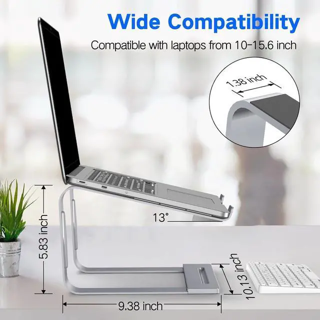 Alt view image 3 of 7 - Laptop Stand for Desk Metal Laptop Riser Holder Removable Notebook Stand Ventilated Cooling Computer Riser Compatible with 10-15.6 Laptops