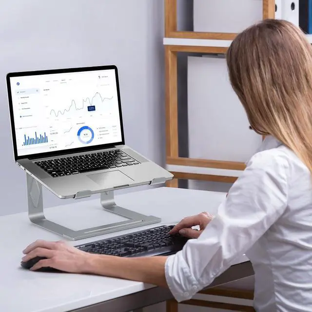 Alt view image 7 of 7 - Laptop Stand for Desk Metal Laptop Riser Holder Removable Notebook Stand Ventilated Cooling Computer Riser Compatible with 10-15.6 Laptops